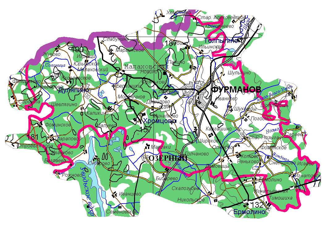 [Карта Фурмановского района Ивановской области]