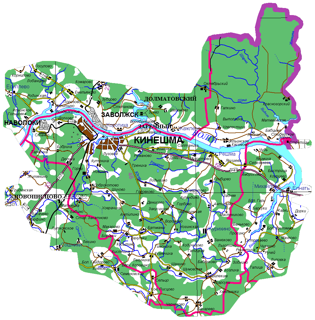 [Карта Кинешемского района Ивановской области]